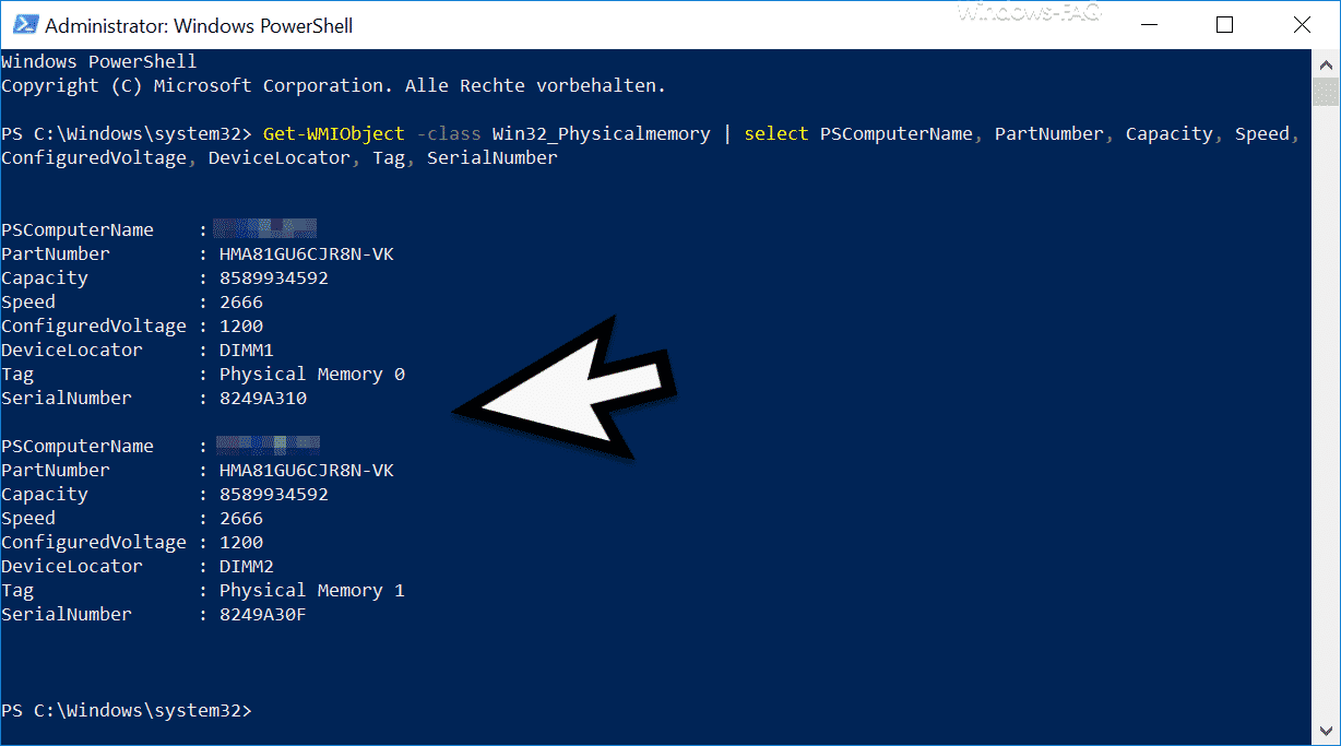 Alle RAM Informationen per PowerShell abfragen