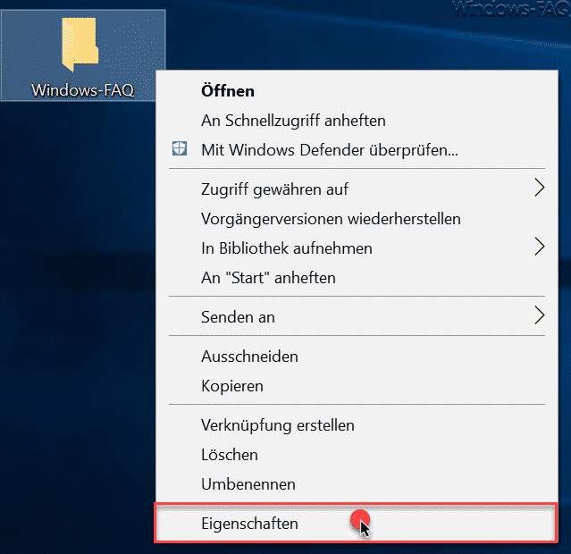 Ordner Eigenschaften