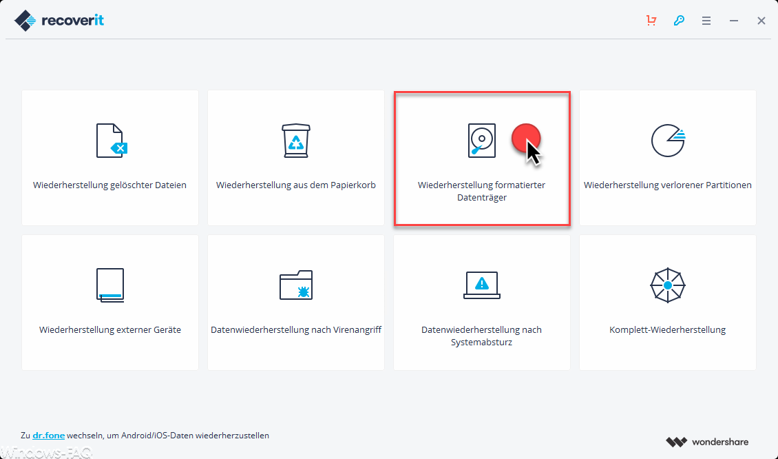 Formatierte Festplatten wiederherstellen mit Wondershare Recoverit Pro