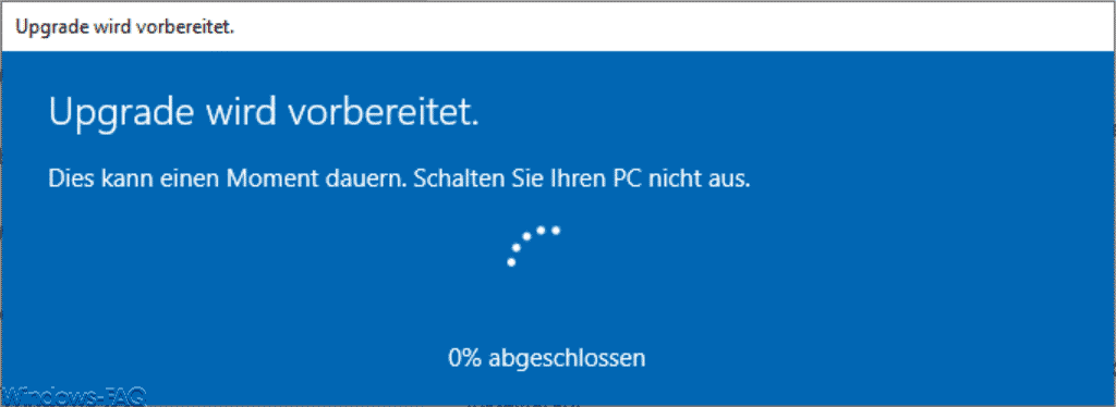 Windows 10 Home Upgrade wird vorbereitet