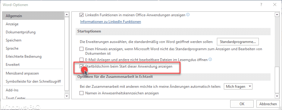 Word ohne Startbildschirm starten und sofort leeres Dokument anzeigen