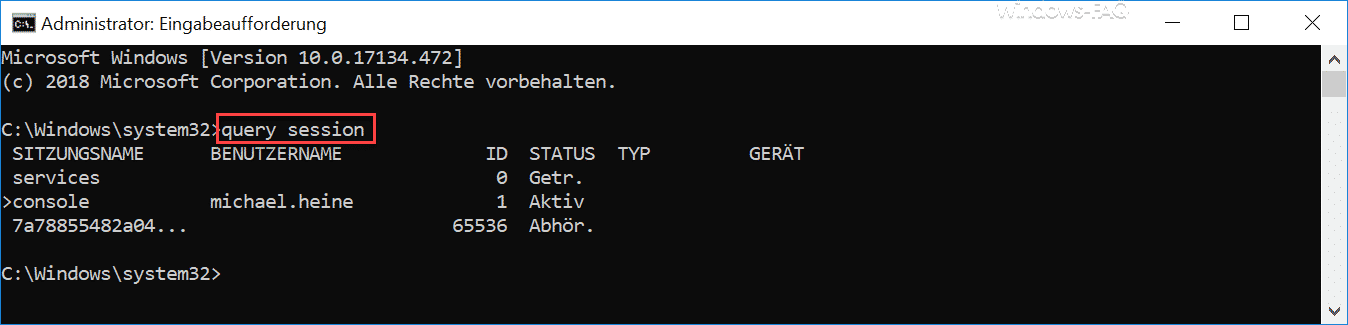 query session