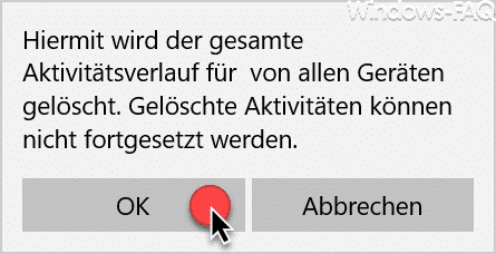 Aktivitätsverlauf löschen