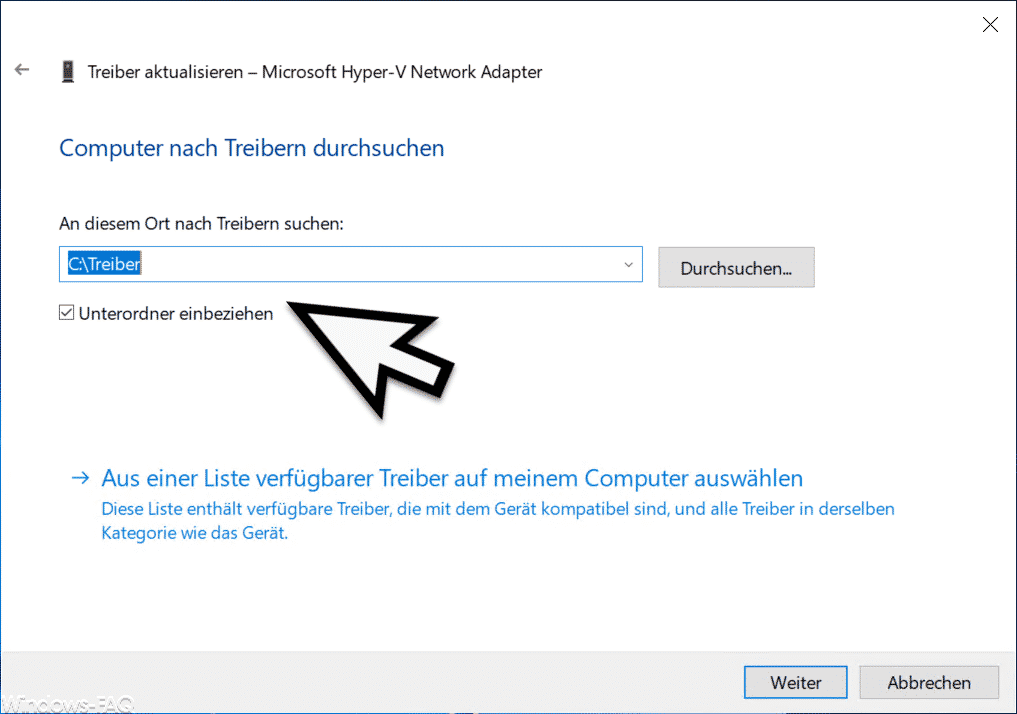 Computer nach Treibern durchsuchen