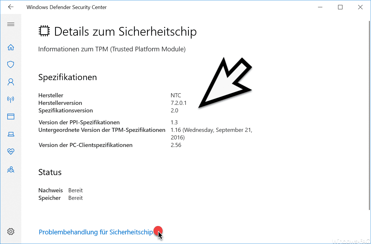Informationen zum TMP Sicherheitschip
