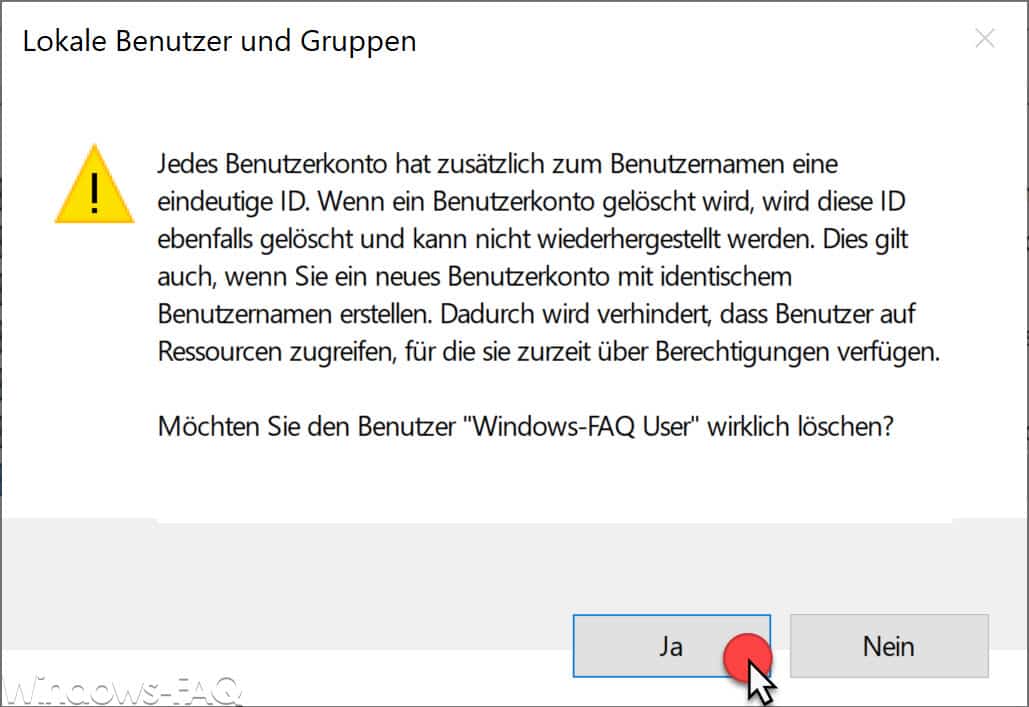 Jedes Benutzerkonto hat zusätzlich zum Benutzernamen eine eindeutige ID.