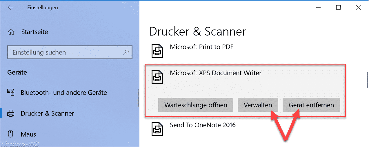 Drucker & Scanner Verwaltung