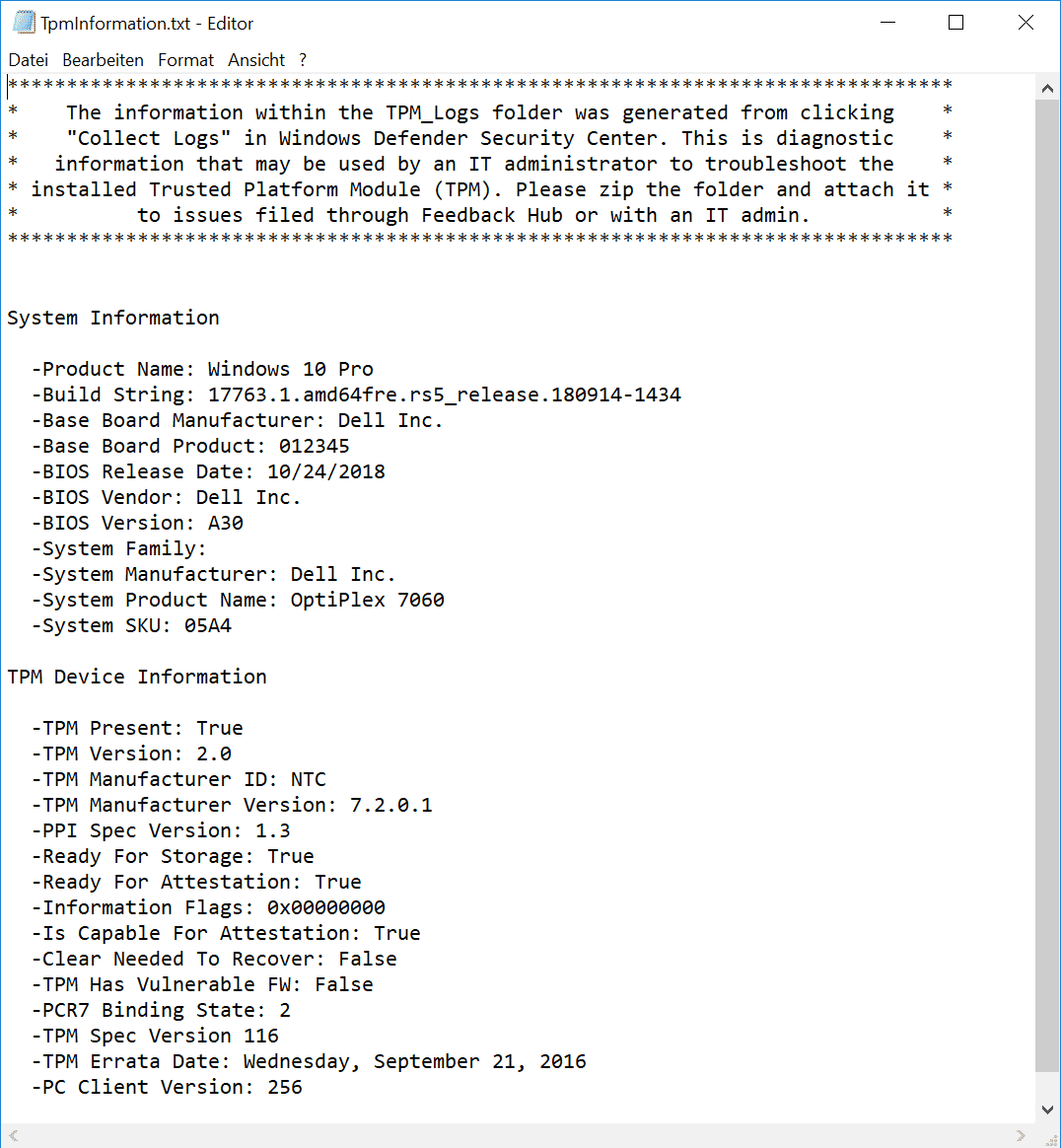 TPM Information Datei