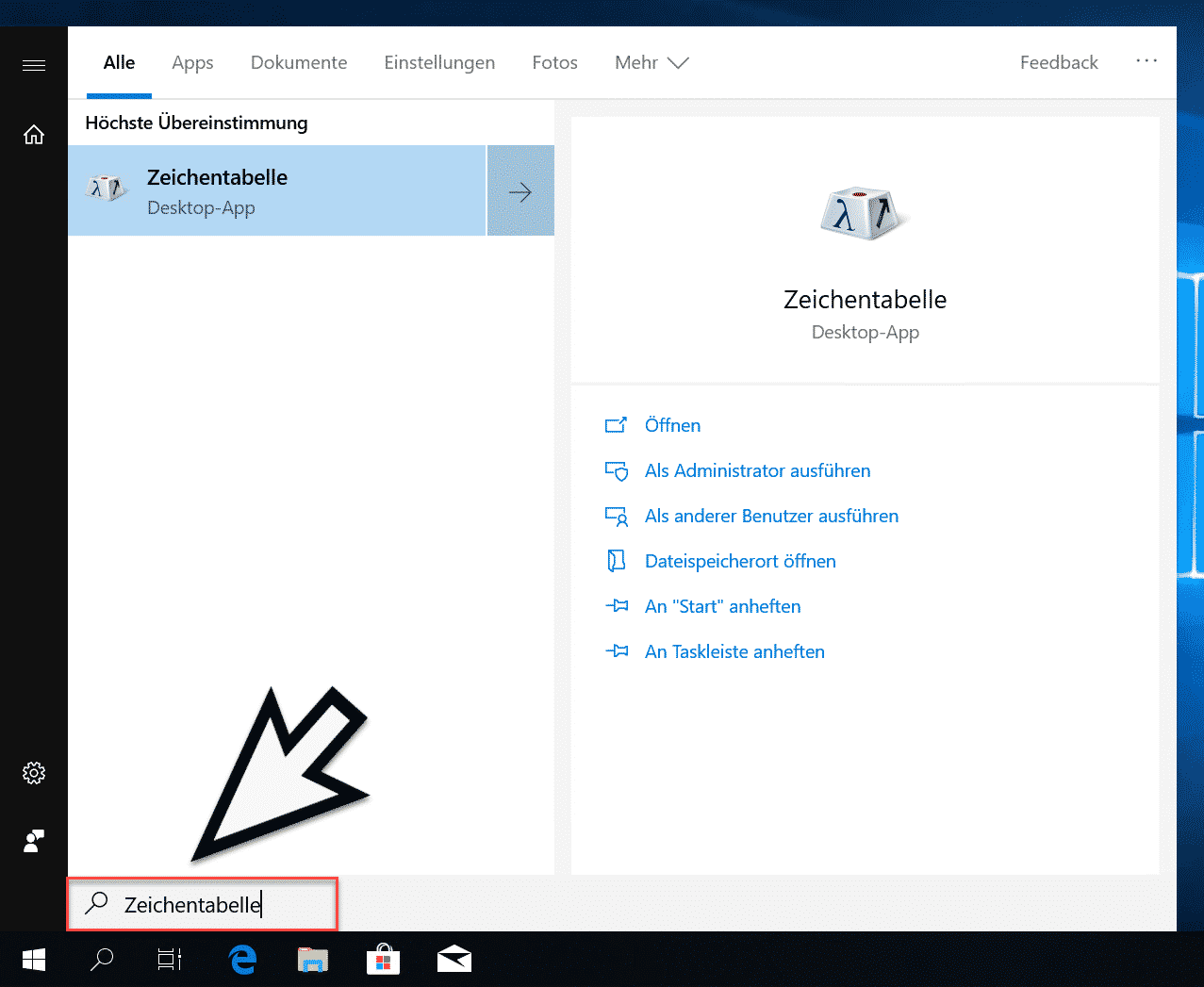 Windows Zeichentabelle aufrufen