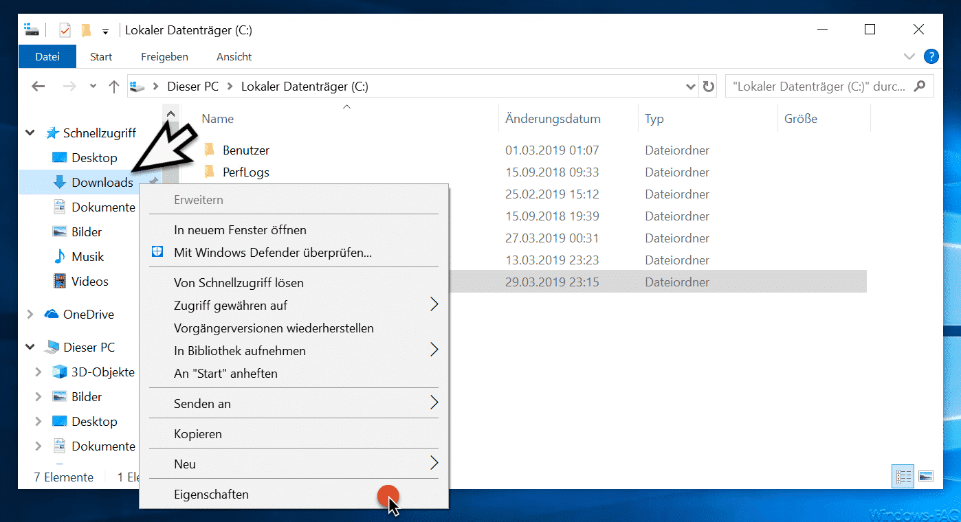 Download Ordner Eigenschaften
