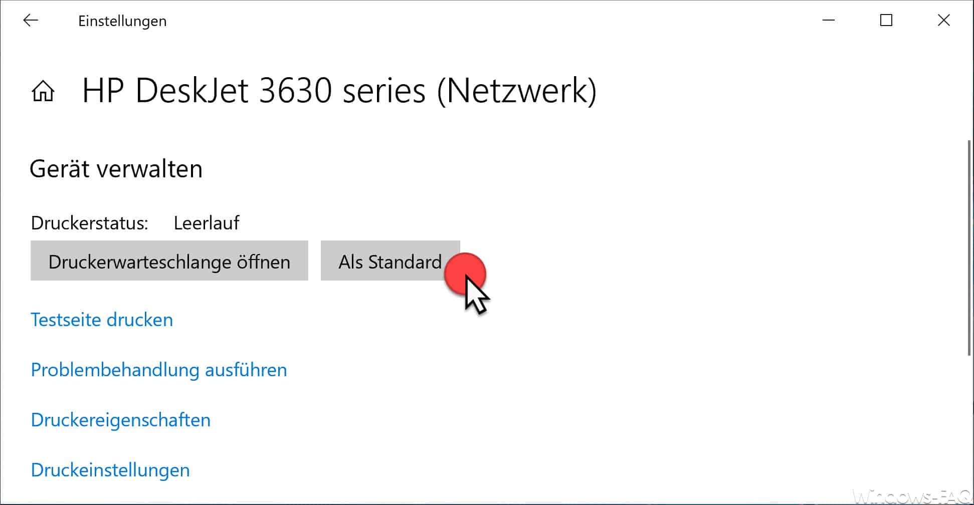 Drucker als Standard festlegen Windows 10