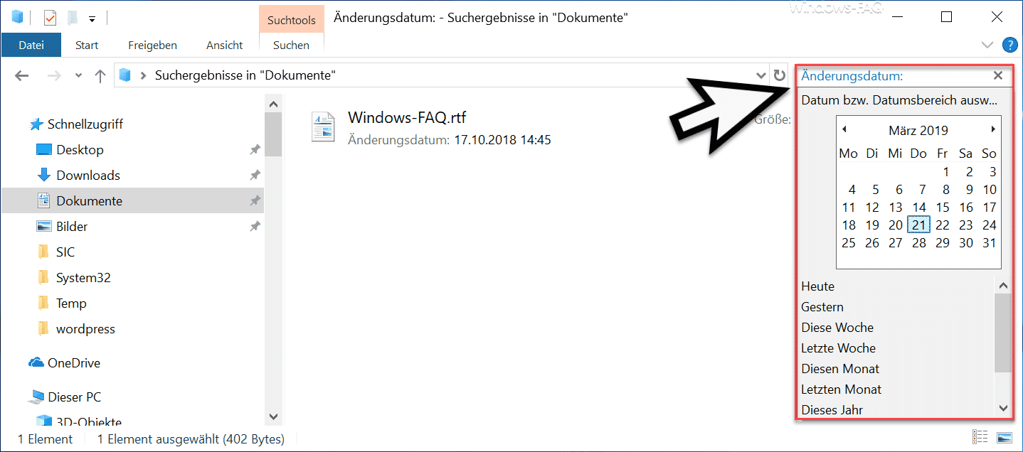Explorer Änderungsdatum