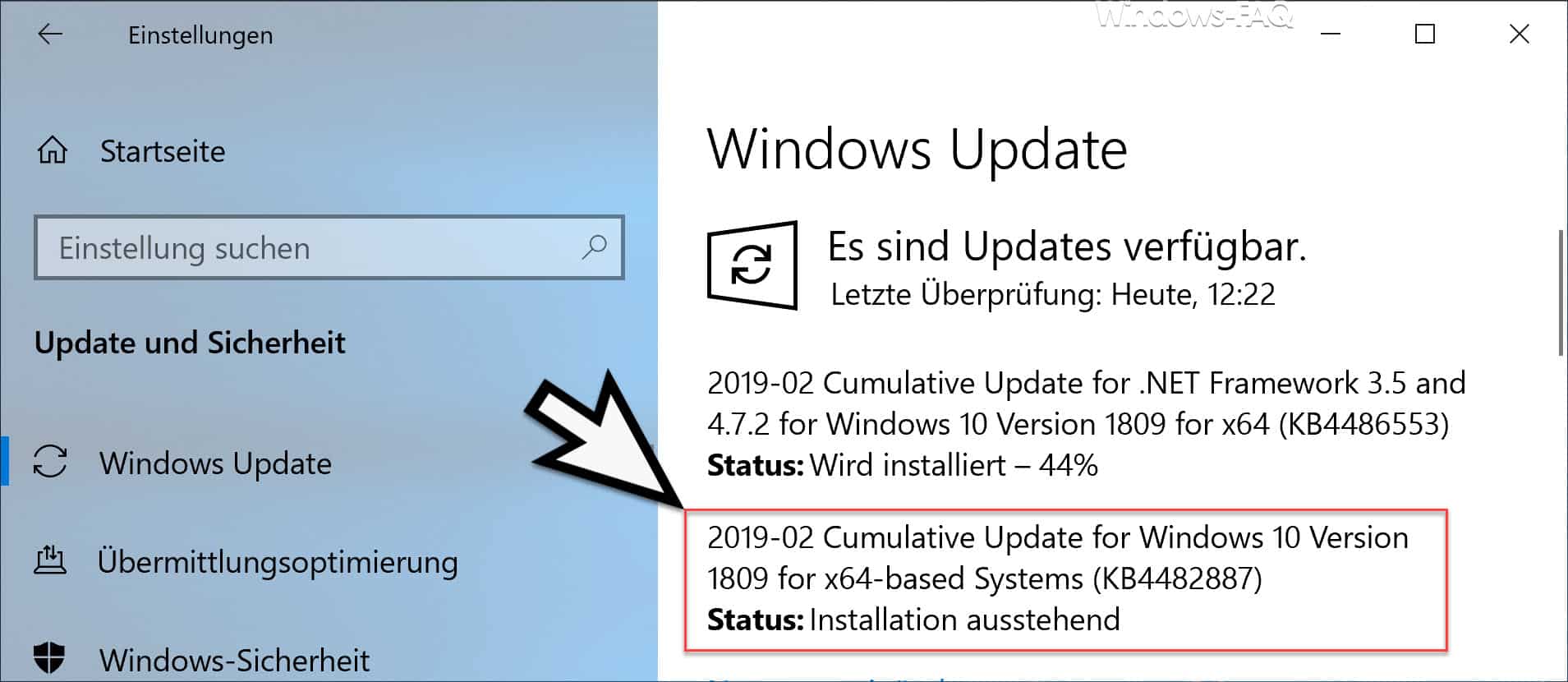 Download Update KB4482887 für Windows 10 Version 1809 Build 17763.348