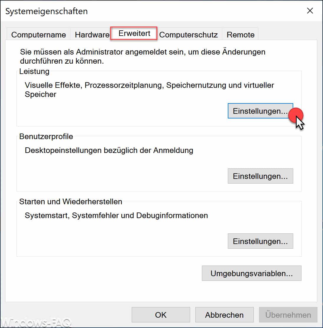 Windows Leistung