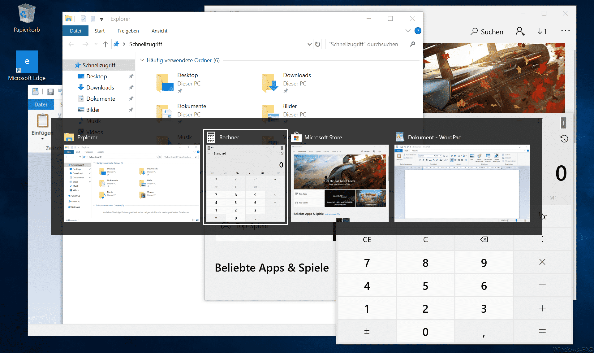 Transparenten Hintergrund bei Programmwechsel über ALT + TAB
