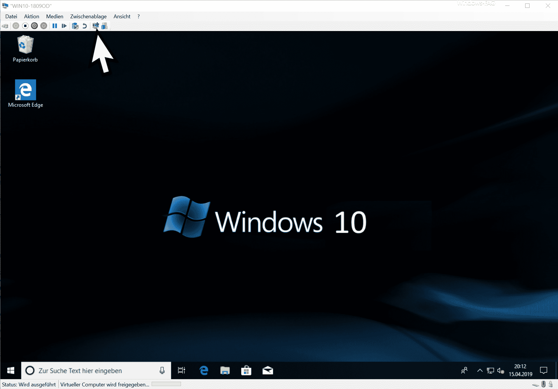 Umschalten zwischen erweiterten und einfachen Sitzungsmodus bei Hyper-V
