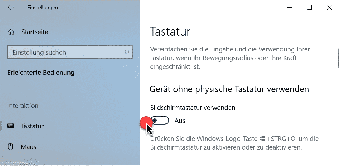 Gerät ohne physische Tastatur verwenden