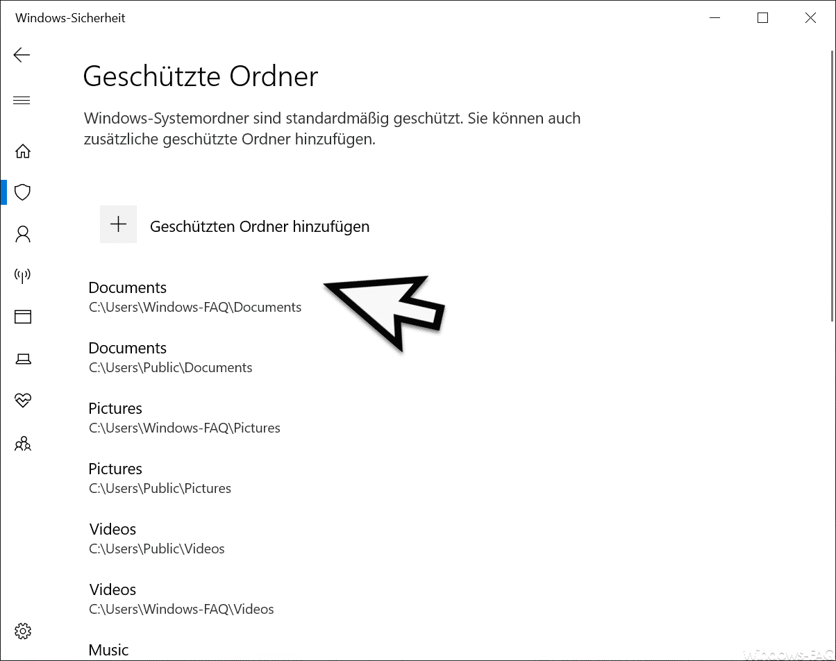 Geschützte Ordner