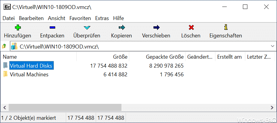 Hyper-V VMCZ Datei in 7zip geöffnet