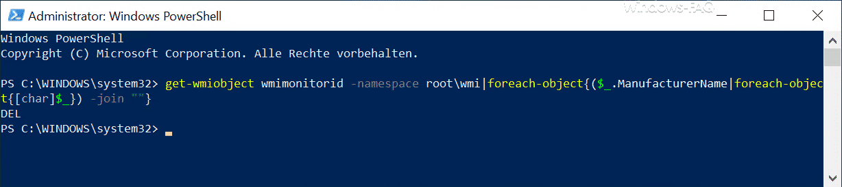 Monitor Hersteller per PowerShell auslesen