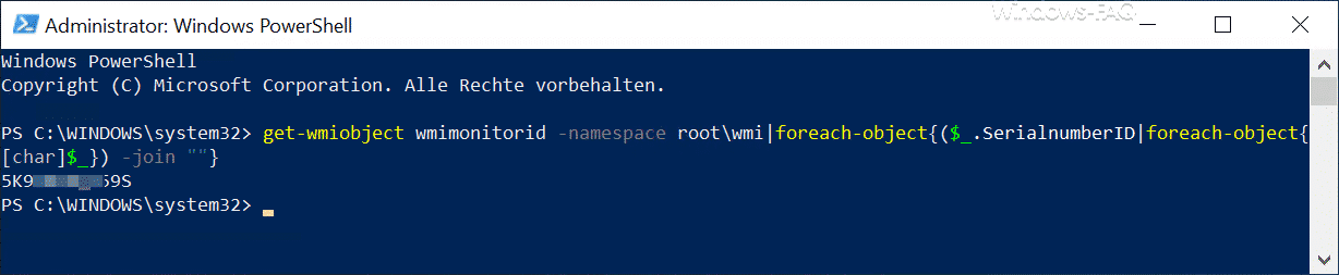 Monitor Hersteller und Seriennummer per PowerShell auslesen