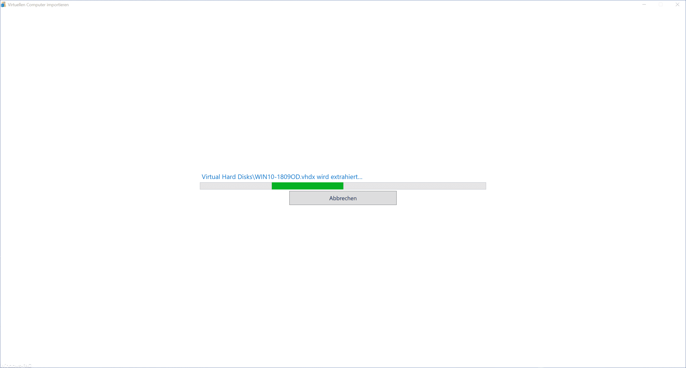 Virtuell Computer wird extrahiert...