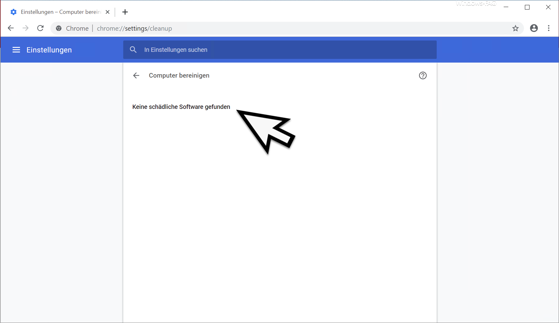 Keine schädliche Software gefunden