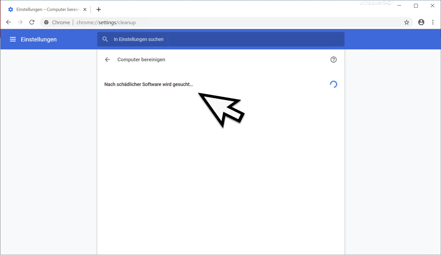 Nach schädlicher Software wird gesucht...