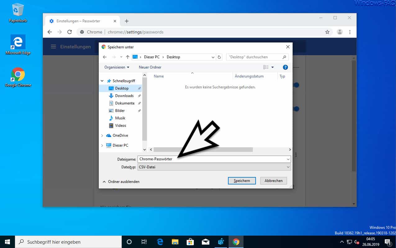 Chrome Passwortdatei