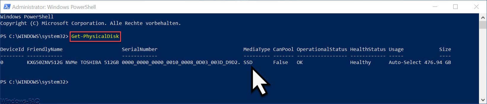 Feststellen, ob eine HDD oder SSD im PC verbaut ist