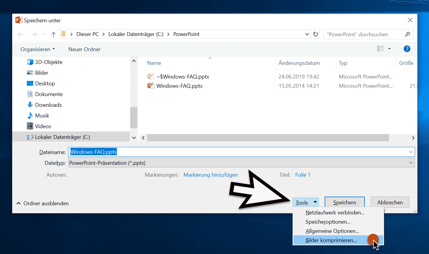 PowerPoint Datei unkomprimiert