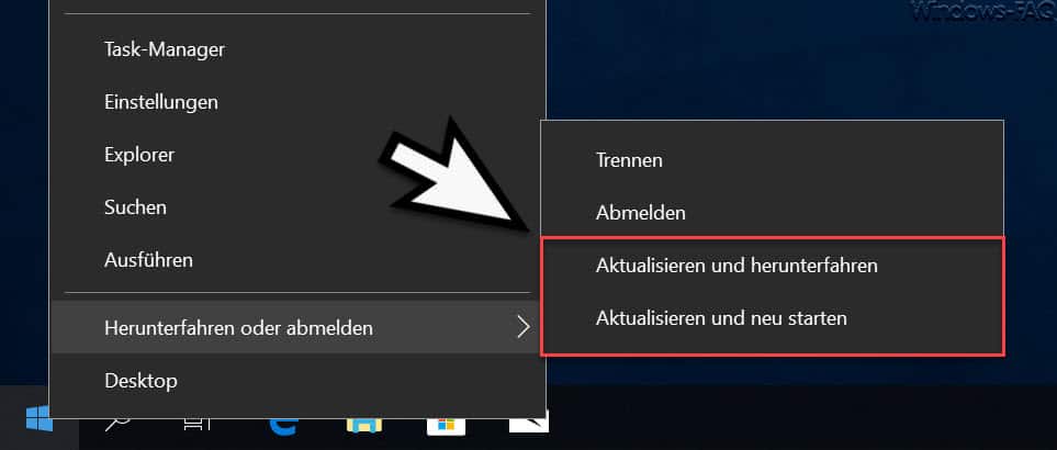 Windows PC ohne Installation von anstehenden Windows Updates herunterfahren oder neu starten