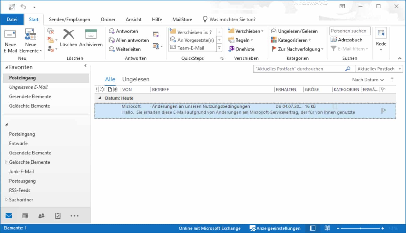 Outlook Theme Weiß