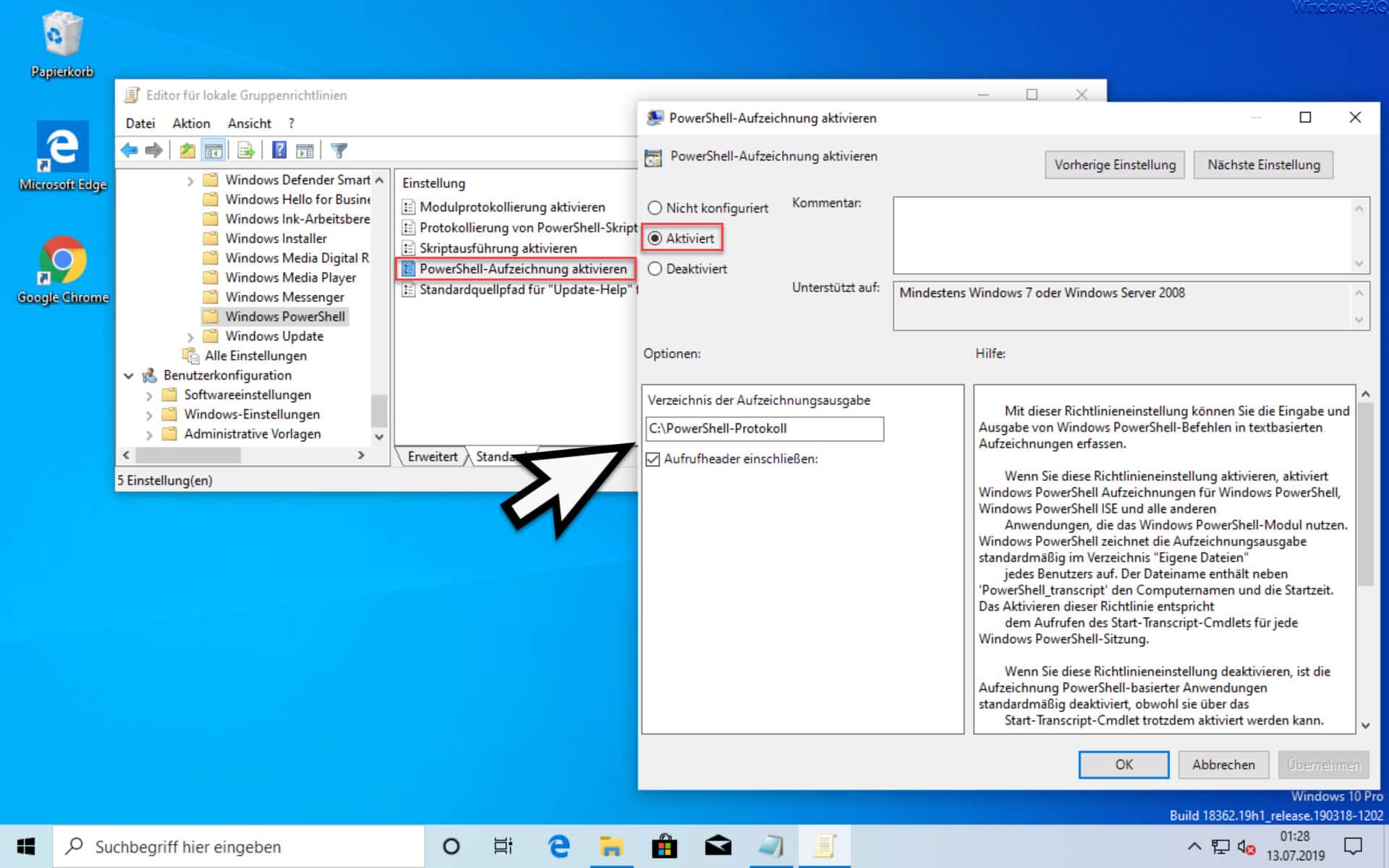 Alle PowerShell Befehle und Ausgaben protokollieren und in Textdateien schreiben