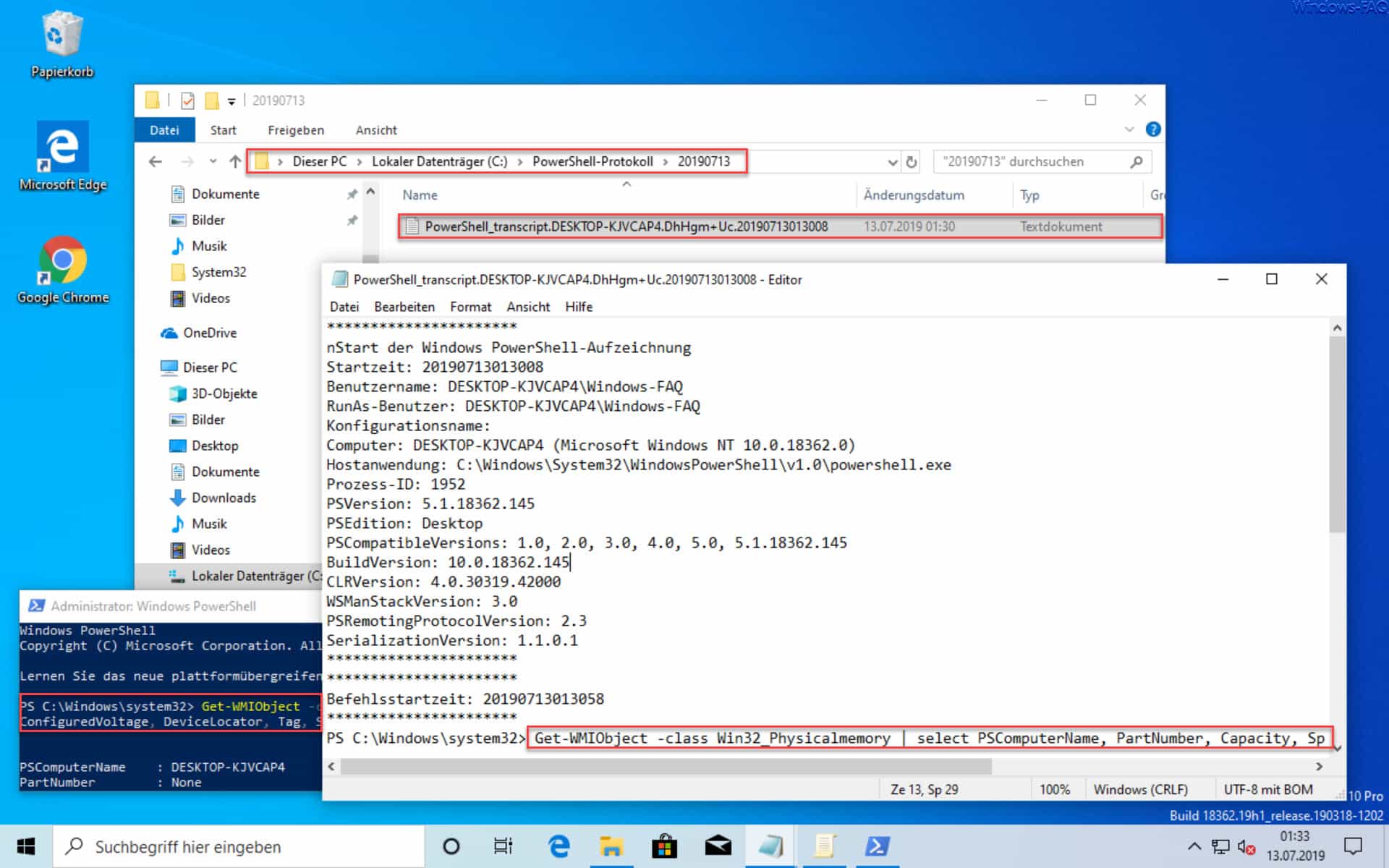 PowerShell Protokolldatei