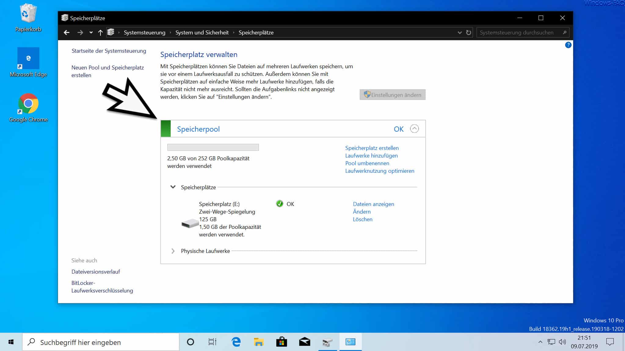 Speicherplatz verwalten Windows 10
