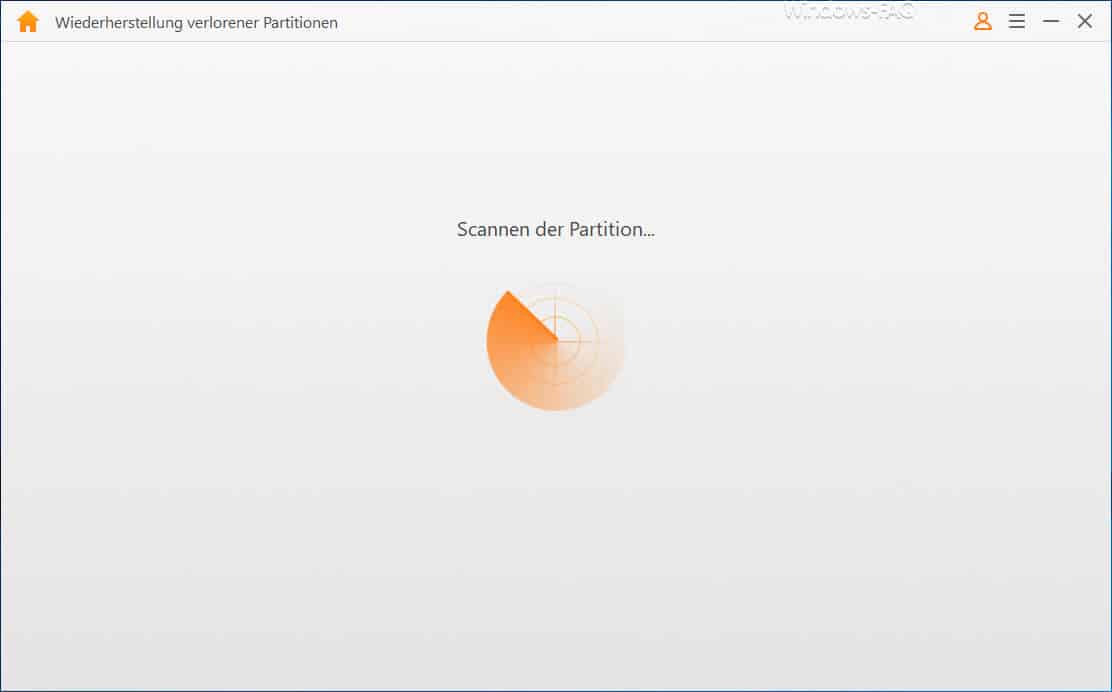 Scannen der Partition