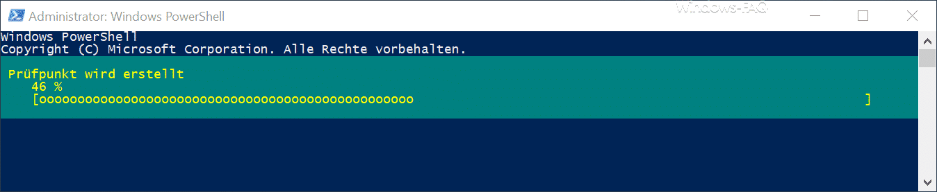 VM Prüfpunkt wird erstellt