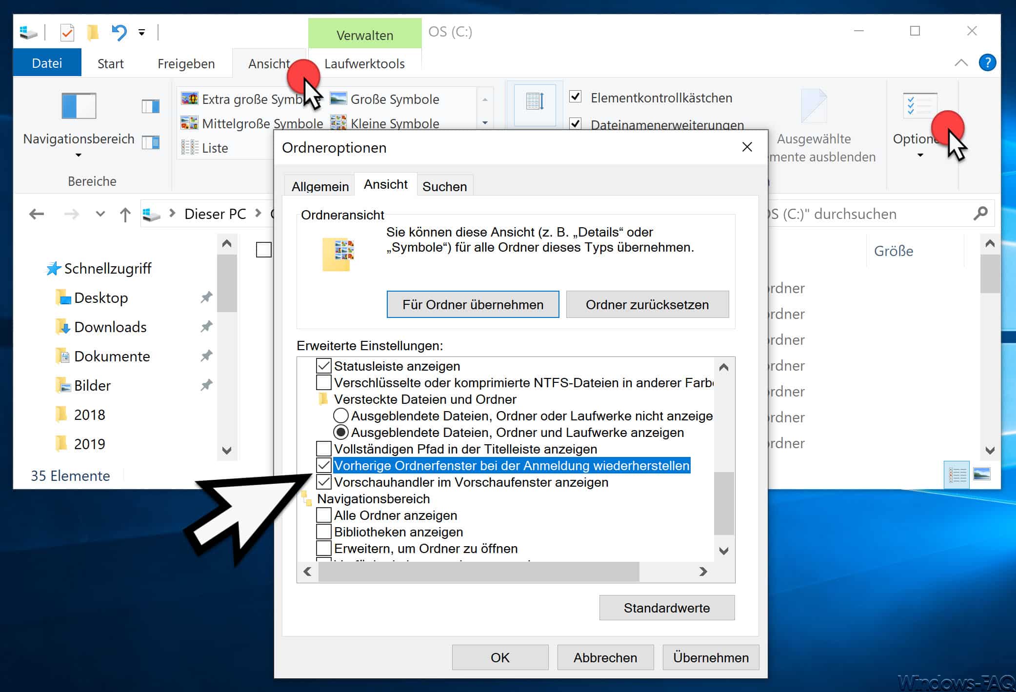 Vorher geöffnete Fenster nach einem Windows Neustart erneut automatisch öffnen