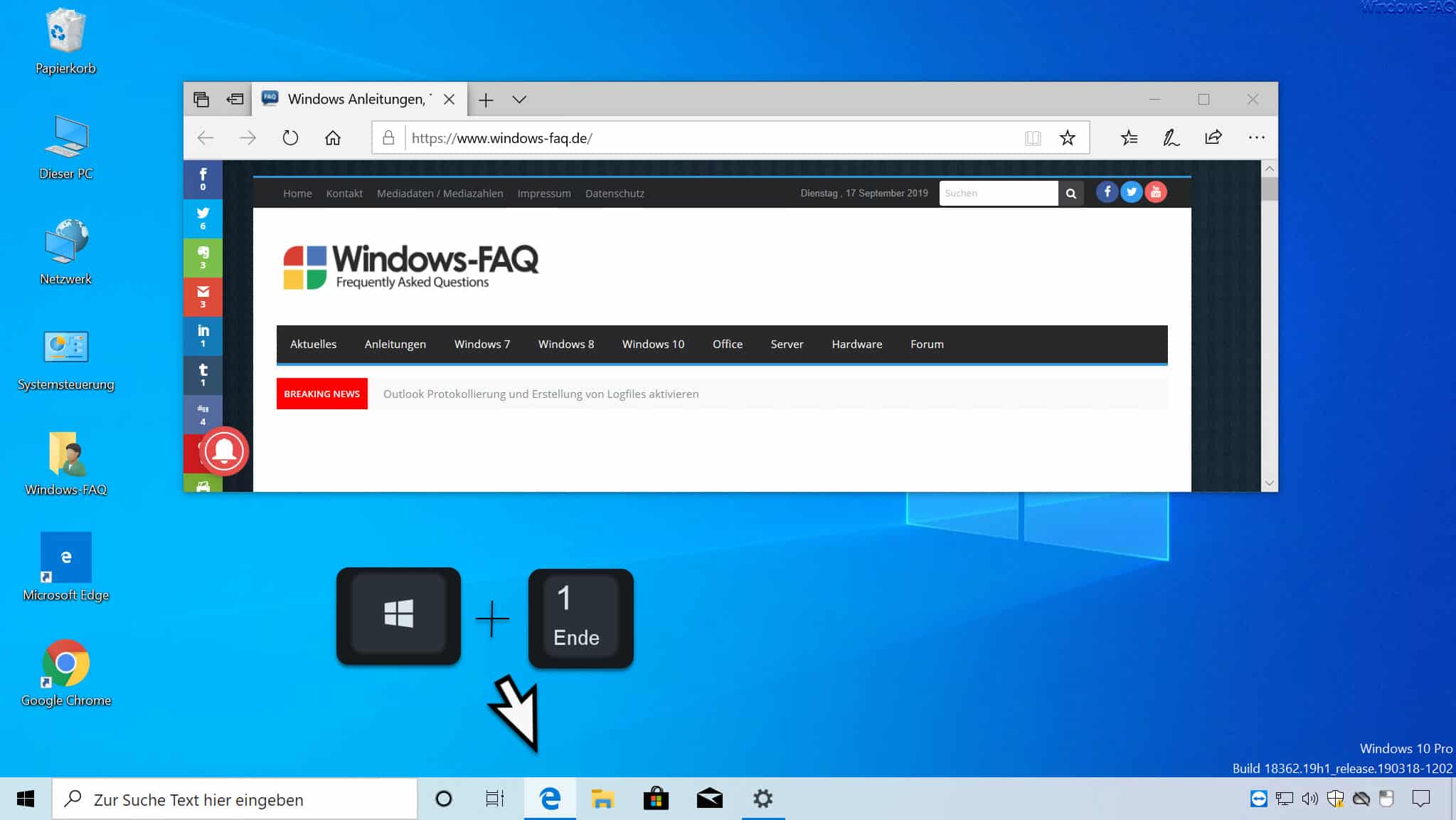 Windows-Taste + 1