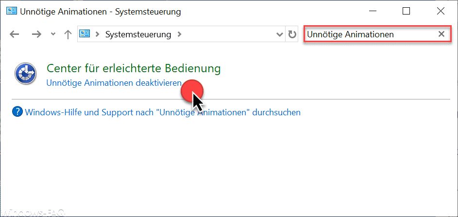 Unnötige Animationen deaktivieren