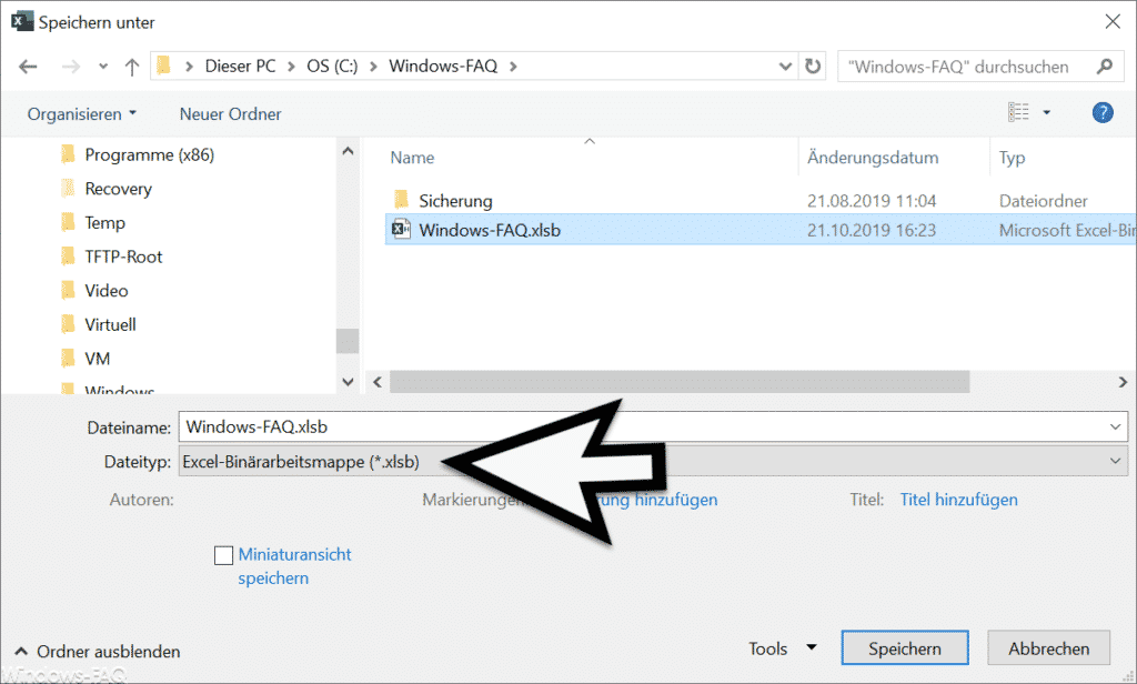Dateityp Excel-Binärarbeitsmappe XLSB
