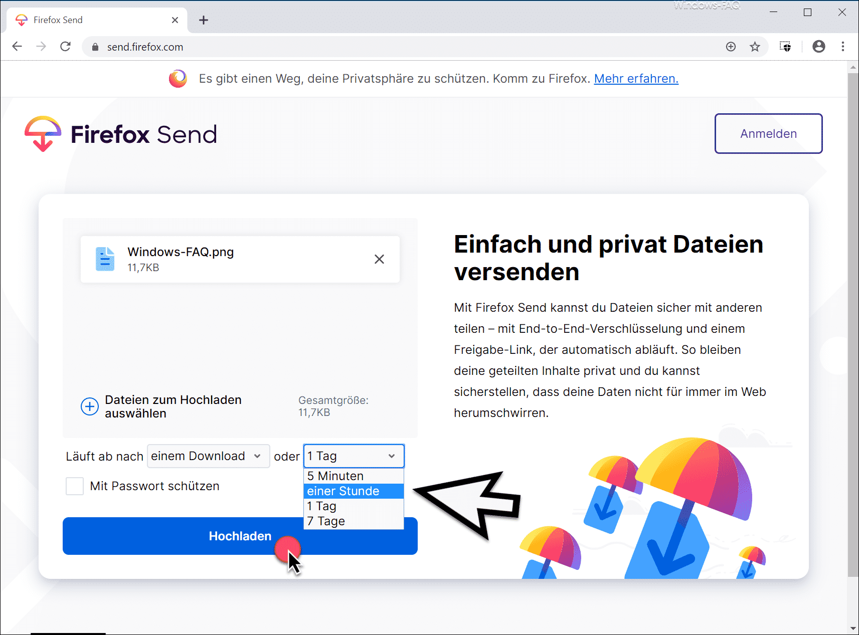 Gültigkeit der zu verschickenden Datei
