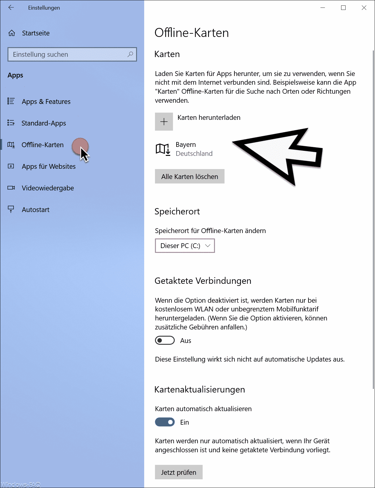 Offline Karten unter Windows 10 nutzen