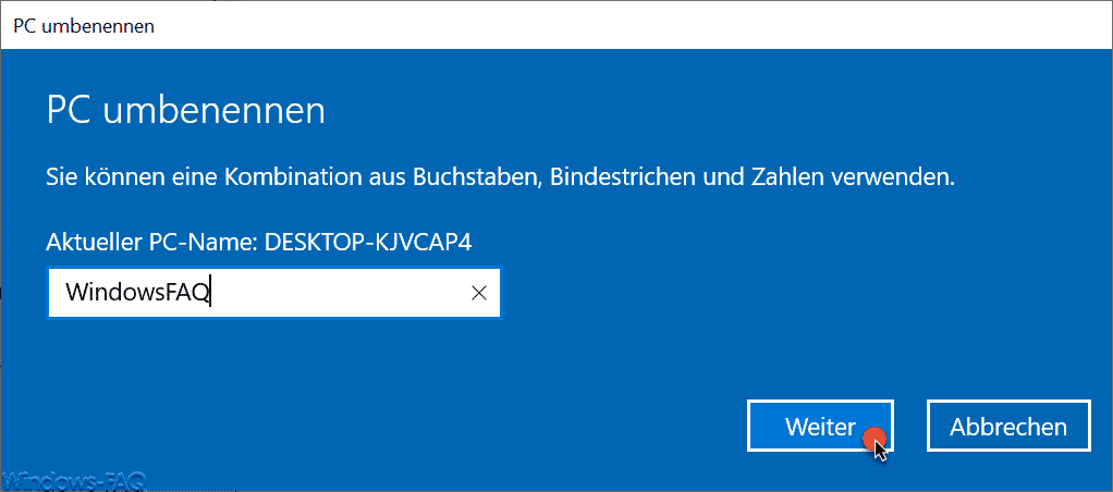 PC umbenennen