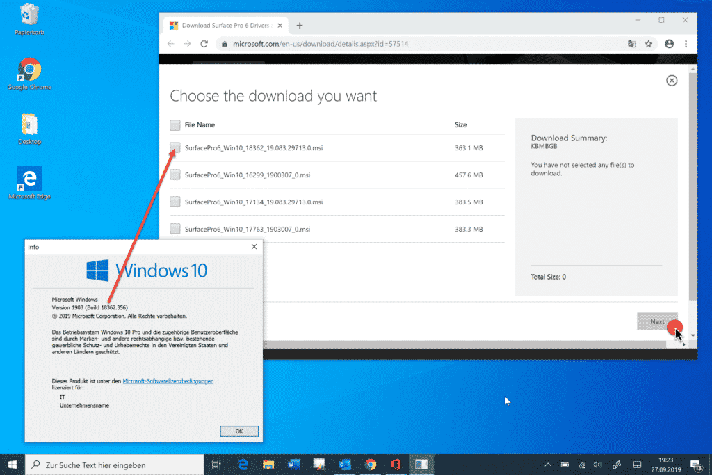 Surface Firmware Update Windows 10 Versionen