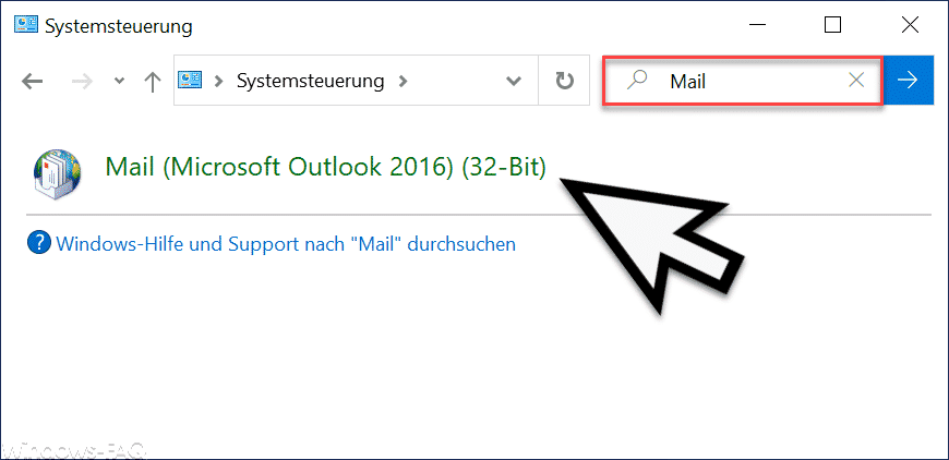 Mail in der Systemsteuerung