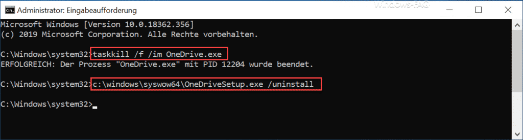 OneDrive beenden und deinstallieren