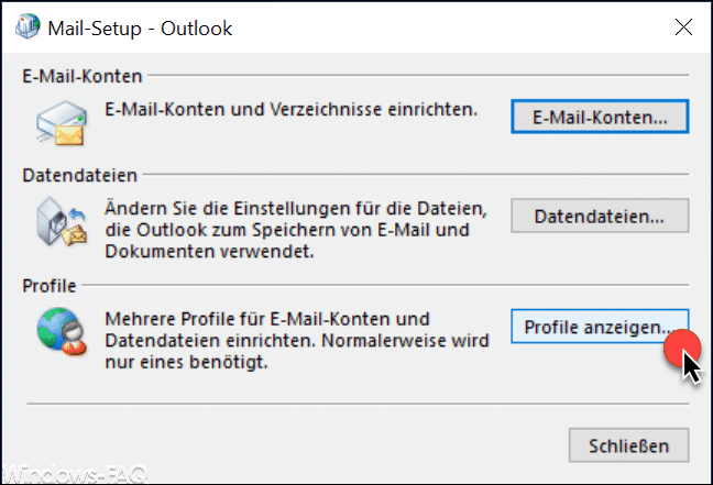 Outlook Profil löschen