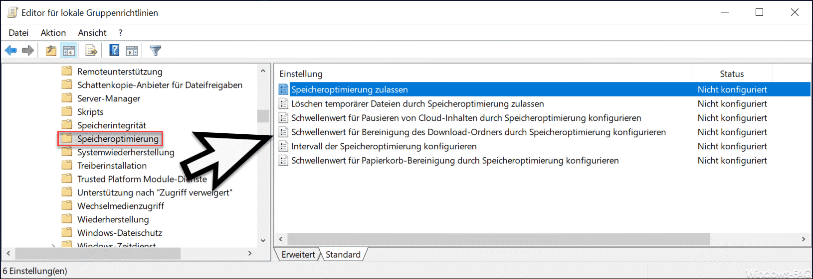 Speicheroptimierung bei Windows 10 per Gruppenrichtlinie steuern